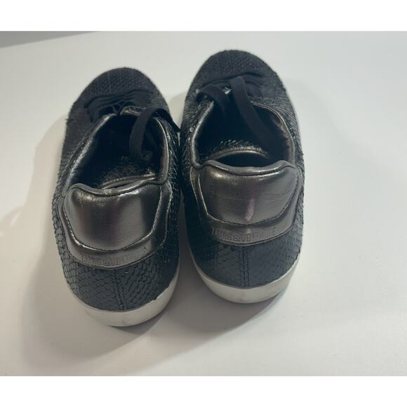 Zadig & Voltaire NWOB Men's Neo Keith Black Leather Sneaker Distressed Size EU45 - Picture 7 of 8